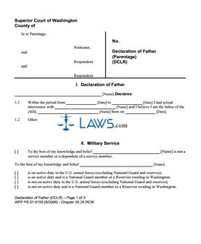 Form WPF PS-1.0155 Declaration of Father (Parentage) (DCLR)