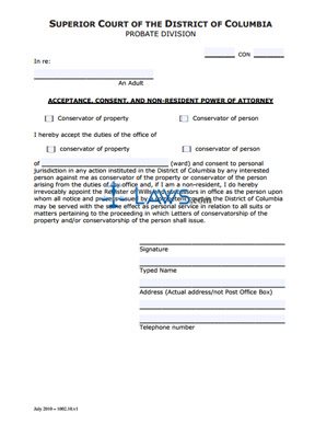 Acceptance, Consent, and Non-Resident Power of Attorney