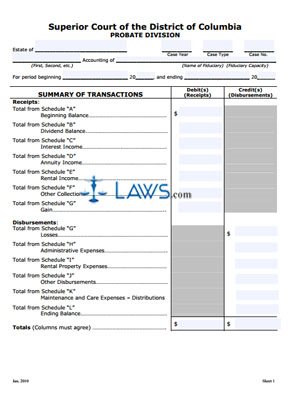 Statement of Account (and all attached sheets) and Order
