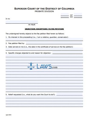 Objection (Exception) to Fee Petition