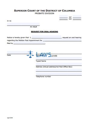 Request for Oral Hearing
