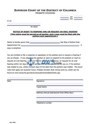 Notice of Right to Respond and/or Request an Oral Hearing