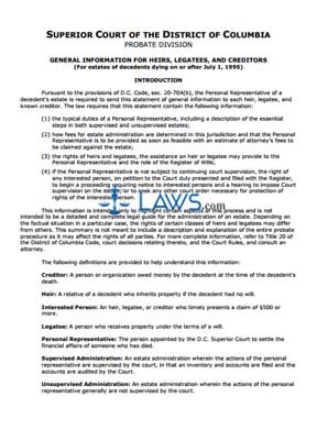 General Information Sheet (updated October 2009)