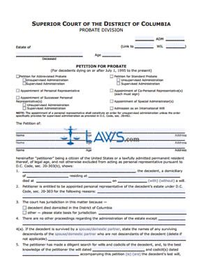 Petition for Probate (updated October 2009)