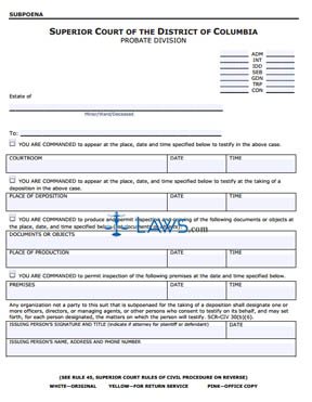 Subpoena (updated November 2009)
