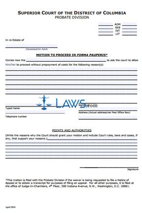 Motion to Proceed In Forma Pauperis and Affidavit in Support of Motion to Proceed In Forma Pauperis