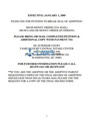 Petition to Break the Seal of Adoption