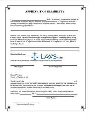 2010 Application for Tax Relief and Affidavit of Disability 