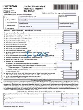 Form 765 Unified Nonresident Individual Tax Return 