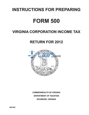 Form Instructions for Preparing Form 500 Corporation Income Tax