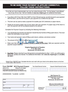 Form 760PMT Payment Coupon for Previously Filed Individual Income Tax Returns
