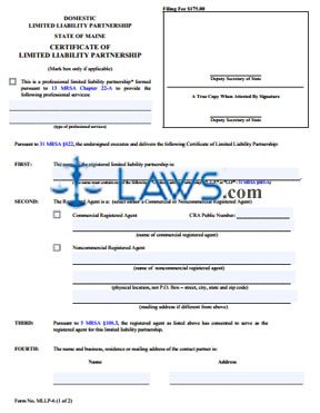 Form MLLP-6 Certificate of Limited Liability Partnership 