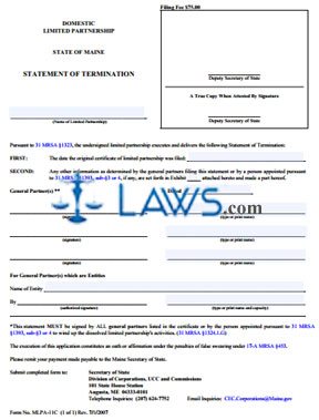 Form MLLC-11C (D) Certificate of Cancellation 