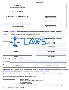 Form MLPA-11C (D) Statement of Termination 