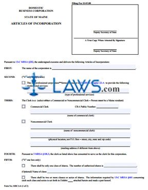 Form MBCA-6 Articles of Incorporation  