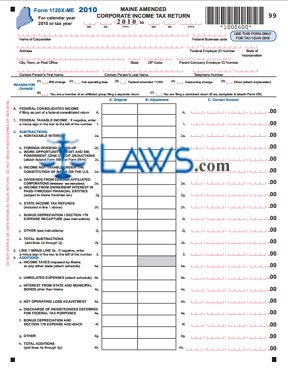 Form 1120X-Me Amended Income Tax Return 