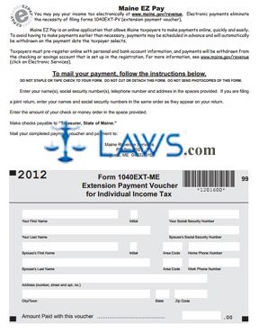 Form 1040Ext-Me Extension Payment Voucher 