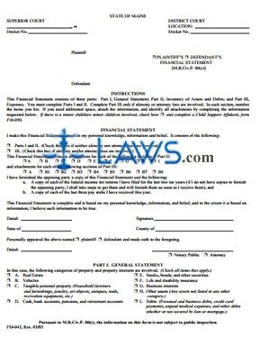 Form FM-043 Financial Statement 