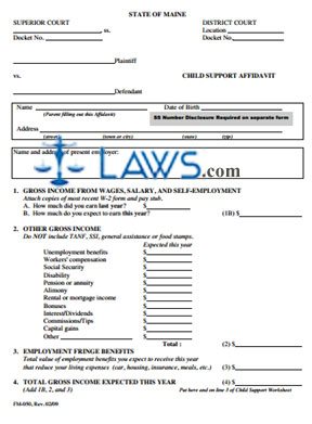 Form FM-050 Child Support Affidavit 