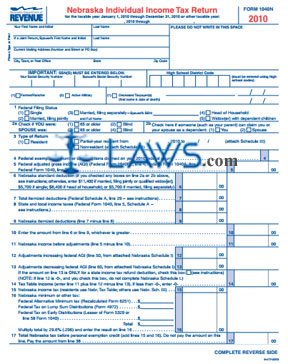 2010 Nebraska Individual Income Tax Return Booklet 