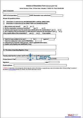 Form Articles of Dissolution  (Profit Corporation)