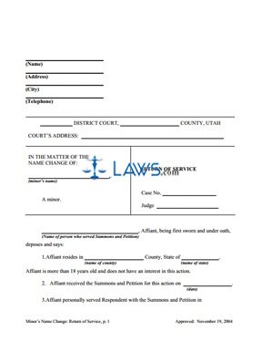 Form Name Change: Return of Service Minor