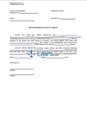 Form PC 090 Discharge- Release of Guardian