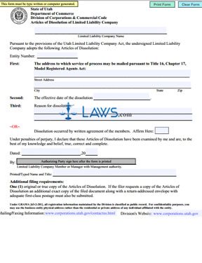 Form Articles of Dissolution (Domestic LLC) 