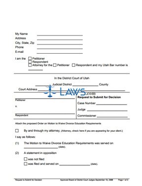 Form Request to Submit for Decision