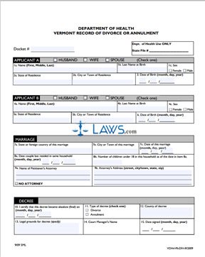Form Record of Divorce or Annulment