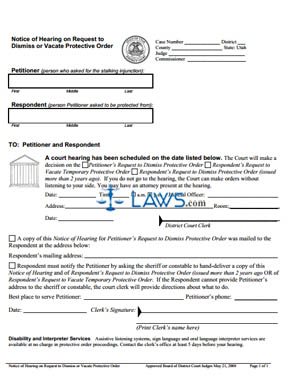 Notice to vacate form