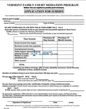 Subsidy Application (Mediation)