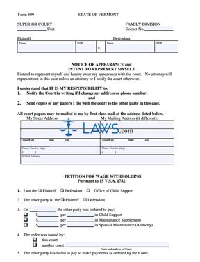 Petition for Wage Withholding (after 7/1/90)