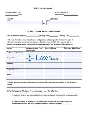 Foreclosure Mediation Report