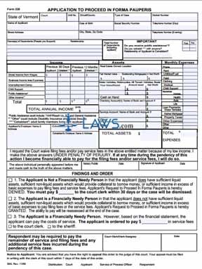 Application to Proceed In Forma Pauperis