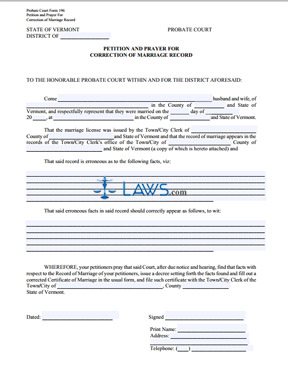 Petition Correction Marriage Record