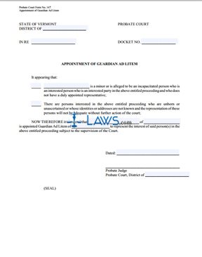 Appointment of Guardian ad Litem