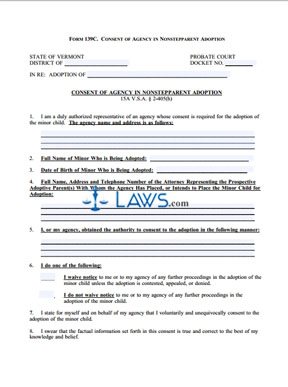 Consent of Agency in Non-Stepparent Adoption
