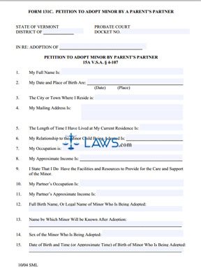 Petition to Adopt Minor By A Parent's Partner