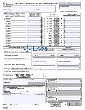 Form 01-118 Texas Sales and Use Tax Prepayment Report