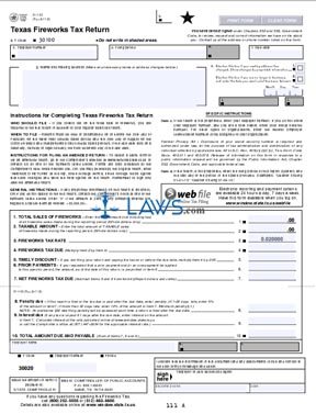 Form 01-143 Texas Fireworks Tax Return