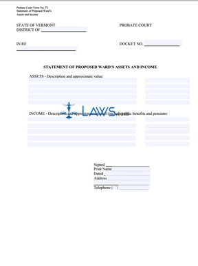 Statement of Proposed Wardâs Assets & Income