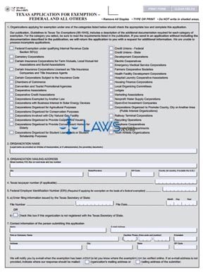 Form Application for Exemption Federal and All Others
