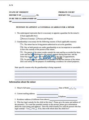 Petition to Appoint a Guardian for Minor (s)