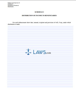 Summary of Account of Executor ~ Schedule I