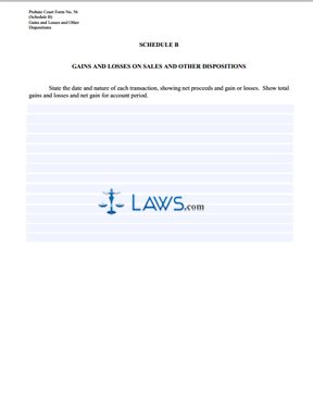 Summary of Account of Executor ~ Schedule B