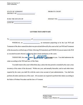 Letters Testamentary