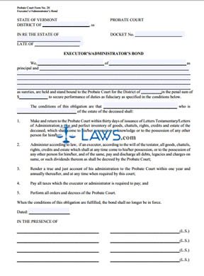 Executor's/Administrator's Bond