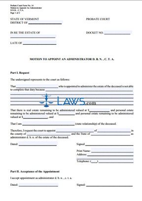 Motion to Appoint an Administrator D.B.N., C.T.A.
