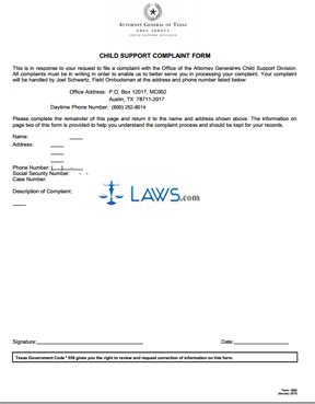 Form Child Support Complaint